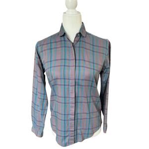 Jason Matthews Vintage Purple and Blue Plaid Button Shirt Women's Size 8 Indie